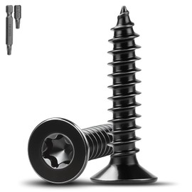 Mbsomnus Pack of 70 Wood Screws Black M5 x 16 mm Screws Stainless Steel A2 V2A Countersunk Screws Acoustic Panels Screws Wood Screws Torx Full Thread Chipboard Screws for Furniture Mounting