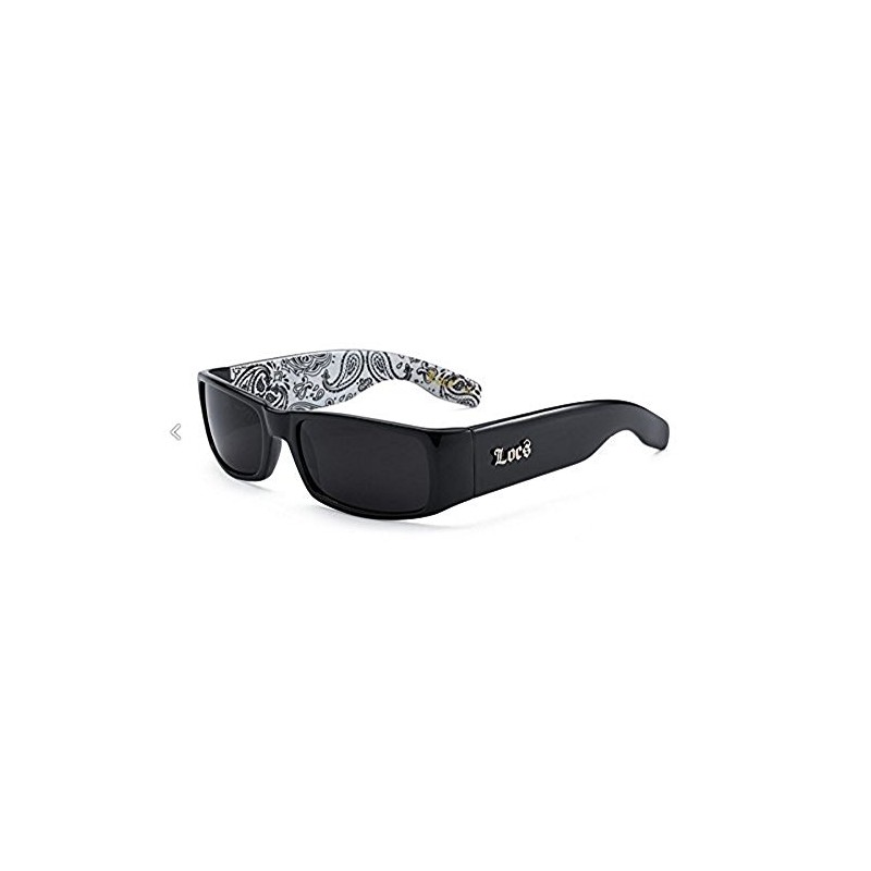 Locs Sunglasses Hardcore Black 0103, Black / Bandana White, Adult,