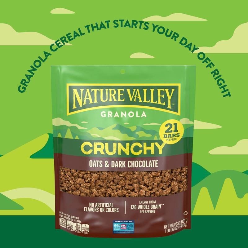 Nature Valley Crunchy Granola, Oats and Dark Chocolate Granola, Resealable