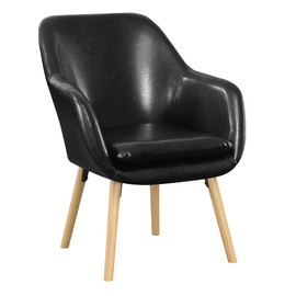 Convenience Concepts Take a Seat Charlotte Accent Chair, Black Faux Leather