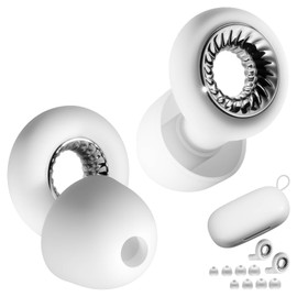 RIFOVN Ear Plugs for Sleeping, Reusable Silicone Earplugs with 28dB Noise Reduction, Noise Cancelling Ear Plugs for Concert, Travel, Study, Work, Hearing Protection, White