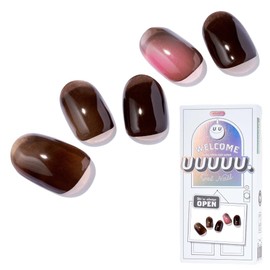 UUUUU. Semi Cured Gel Nail Strips, UV Nail Stickers Compatible with All Nail Lamps, U-Curve for Perfect Fit, Includes 2 Prep Pads, Nail File, and Wood Stick
