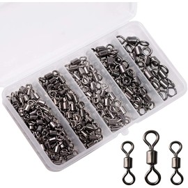 500pcs Fishing Barrel Swivels Reels Fishing Swivel Solid Rings Fishing Hook Connector Fishing Equipment Box