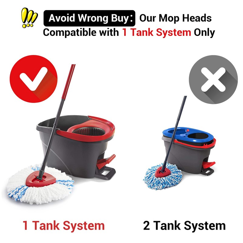 Mop Replacement Head Compatible with Vlieda Spin EasyWring Clean Turbo