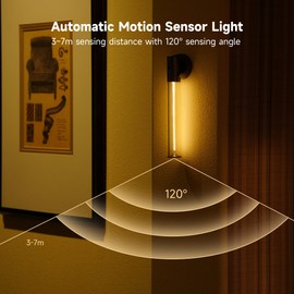 AUGE LIGHT 3-in 1 Battery Powered Wall Light Magnetic LED Wall Lamp Cordless Wall Lights Motion Sensor Wall Sconces for Indoor Staircase Corridor Beside Hallway Cabninet(Gray)