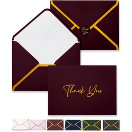 Mr. Pen- Blank Thank You Cards with Envelopes, 20 Pack, 4x6, Gold Foil Thank You Notes with Envelopes, Dark Red Wedding Thank You Cards Wedding, Thank You Note Cards, Baby Shower Thank You Cards