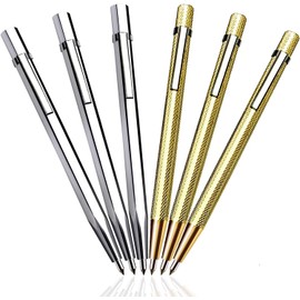 LZMDISU Tungsten Carbide Tip Scribe, 6 Pack Carve Engraver Metal Etching Pen Scriber Tools for Stainless Steel, Glass, Ceramics, Metal Sheet and Gold/Welding