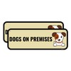 2PC Dog On Premises Sign, 10 x 3.5 Inches - Aluminum - Dog Present In Yard Property No Trespassing Sign