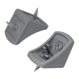 Dima (Pack of 20 pcs) Grey Shelf Brackets 24 x 24 mm, Furniture Corner Joints, 90 Degree Plastic Corner Brace Joint, Right Angle, Screws Included (20, Grey)