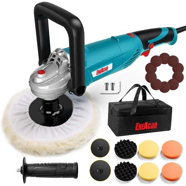 ENEACRO Polisher, Rotary Car Buffer Polisher Waxer, 1200W 7-inch/6-inch Variable