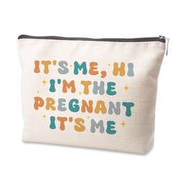 Tisubileiry Pregnancy Gifts Makeup Bag for Women Pregnant Gifts It's Me, Hi I'm The Pregnant It's Me New Mom Gifts Bag Pregnant Cosmetic Bag Gift Mom to be Gift