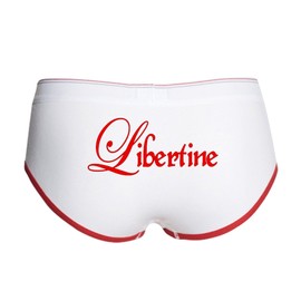 CafePress Libertine Women's Boy Brief Women's Boy Brief, Boyshort Panty Underwear with Novelty Design White/Red