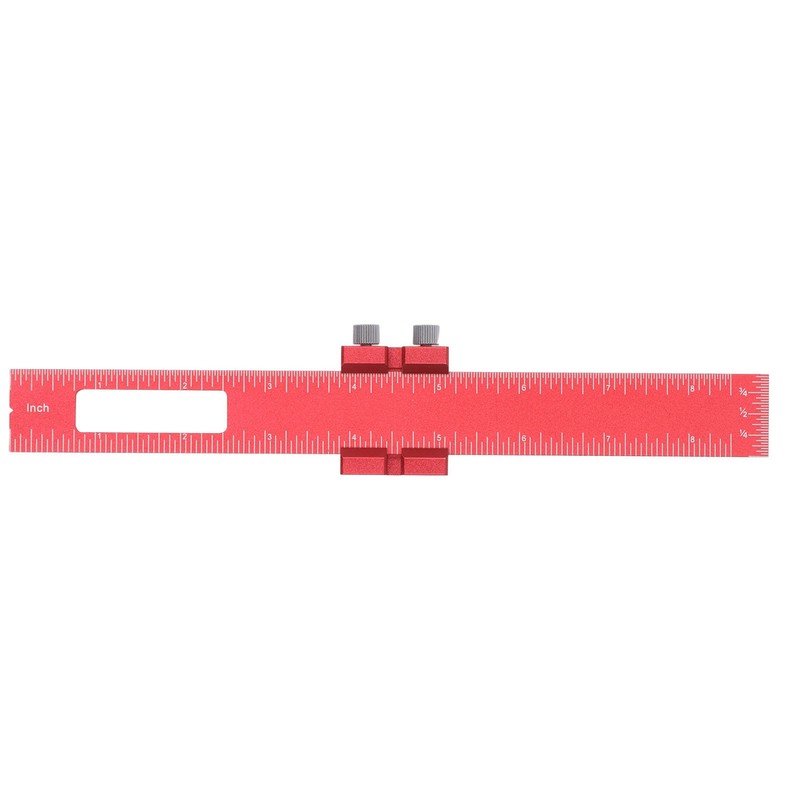 8in Woodworking Marking Ruler Multifunctional Aluminum Alloy Portable Woodworking Scribing