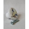 White Geese KNOB Goose Glossy Ceramic Dresser Drawer Pulls Cabinet