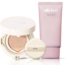 skim SPF50PA++++ Water Light Set, Cushion Foundation, UV Primer, Korean Cosmetics, Crumble Resistant, Cushion Fund, Sensitive Skin, Stains, Wrinkles, Moisturizing, Pores, Inconspicuous Deer,