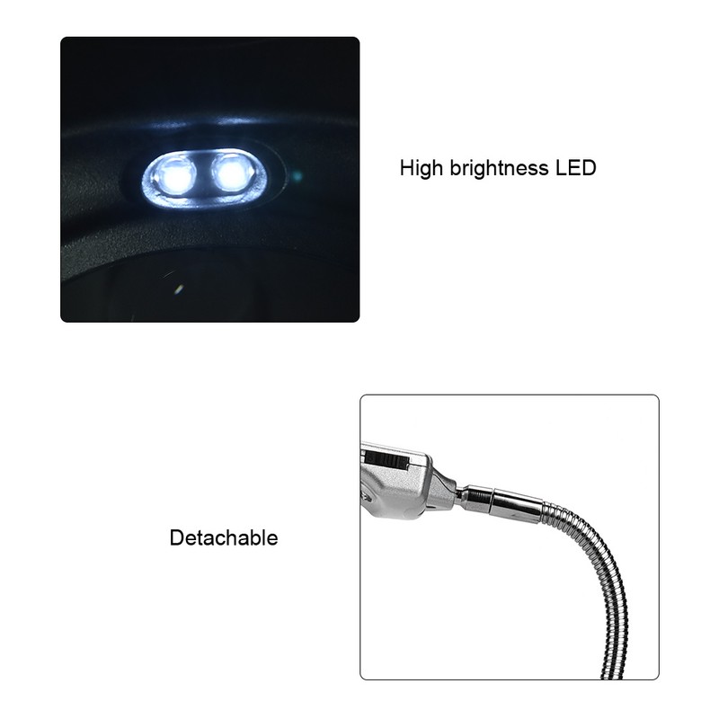 Desk Clip Clamp Flexible Magnifier Adjustable LED Magnifying Glass Jewelry