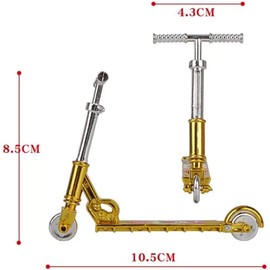Qintreesify Gold Mini Finger Scooter Two Wheel Scooter Educational Toys Finger Scooter Bike Plastic Fingerboard Skateboard Simulation Toy (Style A)