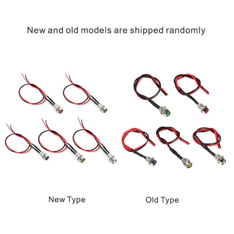 Qiilu 4Pcs 12V 8mm LED Indicator Light Panel Pilot Dash