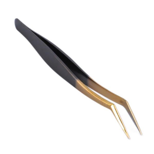 Wimpernpinzette, Wimpernpinzette aus Edelstahl mit Gebogener Spitze und Bequemem Griff