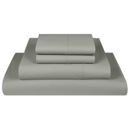 Threadmill Home Linen 800 Thread Count 100% Cotton Sheets, Moon Rock Grey California King Sheets 4 Piece Set, ELS Combed Pure Natural Cotton Bedsheets, Sateen Fits Mattress with Deep Pocket