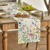Artoid Mode Daisy Eucalyptus Lavender Floral Leaves Summer Table Runner,