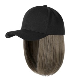 Baseball Cap with Hair Extensions, Synthetic Hair Wig, Baseball Cap with Attached Hair, Tangled Curly Adjustable Wave Hairpiece with Baseball Cap, Cap Wig for Baseball Cap Boys, 1g, One Size Fits All