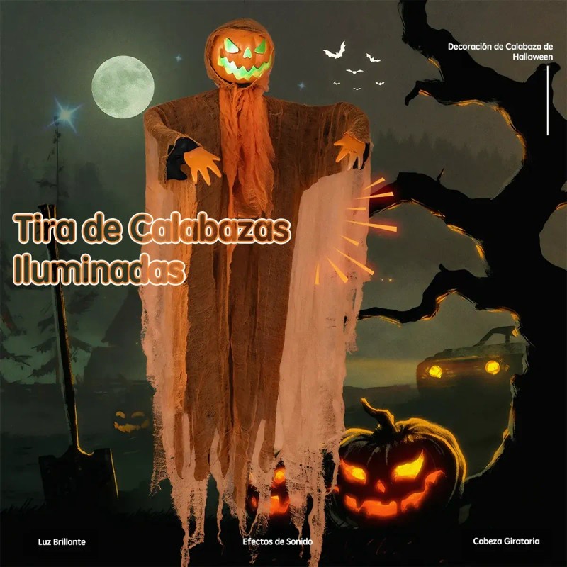 Fantasmas Colgante Luz Sonido Halloween Decoracion Exterior