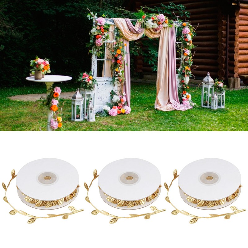 3 Roll Artificial Leaves Vine DIY Kindergarten Craft Wedding Decoration