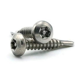 1/4 x 1 inch - 25 Pack - Pan Torx w/Pin Tamper Proof Security Self Driller TEK-3 Screw 410 Stainless Steel - T-27 Bit Included