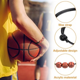 KOQAIIZ Pack of 10 Football Bracelets for Children, Basketball, Basketball Beads, Adjustable Bracelet for Children, Boys, Men, Sports, Party Favours, Inspirational Bracelets