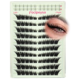 Fox Eye Eyelash Clusters Natural Volume Lashes Clusters Cat Eye Lash Extensions Wispy Cluster Eyelash Extensions Lightweight Waterproof Eyelashes Extension for Effortless Volume Salon Effect Lash
