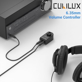 Cubilux 6.35mm Volume Controller, 1/4" Inline Stereo Audio Volume Attenuator with Full Aluminum Alloy Case for Interference Isolation, ¼-Inch Volume in-Line Control Knob