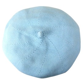 Jirrouz Cotton Baby Hat, For Kids/Adults, 20 Colors, 3 Sizes, For Summer, Colorful, Simple, Knit, Unisex - skyblue