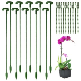 DY.2ten Gardening Stanch, Flower Support, 14.6 inches (37 cm), Set of 10, Plant Stanch, Flower Stand, Vine Plants, Plant Support, Flower Support, For Gardening, Agriculture, Gardening, Green