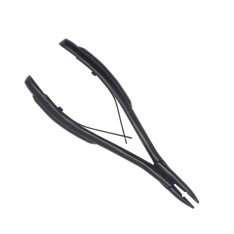 Alicates para Extensiones de Cabello Negro, Pinzas de Acero Inoxidable