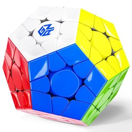GAN Megaminx Maglev, Pentagonal Magnetic Speed Cube with 160 Magnets, 36 Customizable Hand Feels, 90° Corner Cutting, Stickerless Puzzle STEM 3D Toy for Kids Beginners Practice, UV Coated-Grey Base - Color: Black  UV