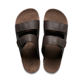 REEF Ojai Two Bar Men's Fashion Slide Sandal, Premium Suede, Soft Cushion Footbed, Brown Leather, 10