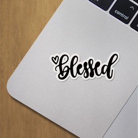 Decal Stickers of Heart Blessed Premium Indoor (No Waterproof) Vinyl Decal Stickers for Laptop Phone Accessory Helmet Car Window Mug Tuber Cup Door Wall Decoration ANDVER3734820BL