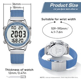 Hearkent Pedometer Watch for Women, Step Tracker with Calories Counter, Non Bluetooth Pedometer Watch, 30M Waterproof, LCD Large Number Display Wrist Watch for Walking and Daily Activity