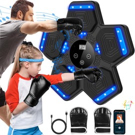 Premium Music Boxing Machine with Gloves, Smart Bluetooth Machine with LED Electronic Wall Mounted, Music Boxing Target Workout Punching Equipment for Home (S6-Y01)