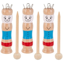 OLYCRAFT 3 Set French Knitter Colorful Spool Knitting Doll DIY Knitting Spool with Needle Wooden Crochet Machine for Spool Knitting Loom DIY Crafts Making Starter Supplies