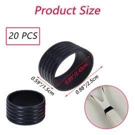 Wzttdm 20 Pcs Tennis Racket Silicone Handle Grip Ring, Racket Band Racquet Rings, Protector Absorbent Overgrip Fix Ring for Handle Tennis Racket