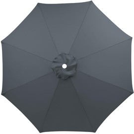Balcony Parasol, Replacement Cover Parasol 6/8 Struts, Bendable, Parasol 3 m, Half Parasol Waterproof (without Umbrella Frame) (Grey, 3 m / 8 Ribs)