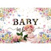 Baby in Bloom Backdrop Spring Floral Gold Glitter Butterfly Wildflower
