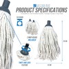 Pack of 2 Cotton Mop Heads Replacement − Super Absorbent