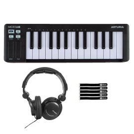 Arturia MicroLab mk3 Black MIDI Recording Controller w Headphones Pack