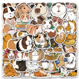 Kabwea Pack of 51 Guinea Pig Stickers, Cute Stickers, Capybara Stickers