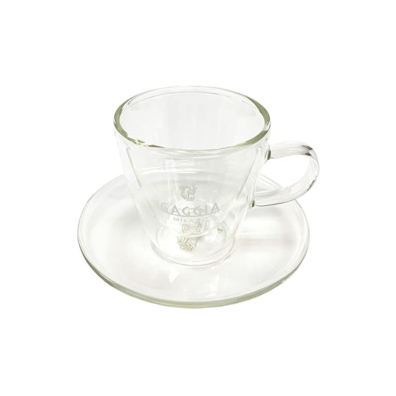 GAGGIA Demitasse Cup & Saucer, 2-Pack, Clear