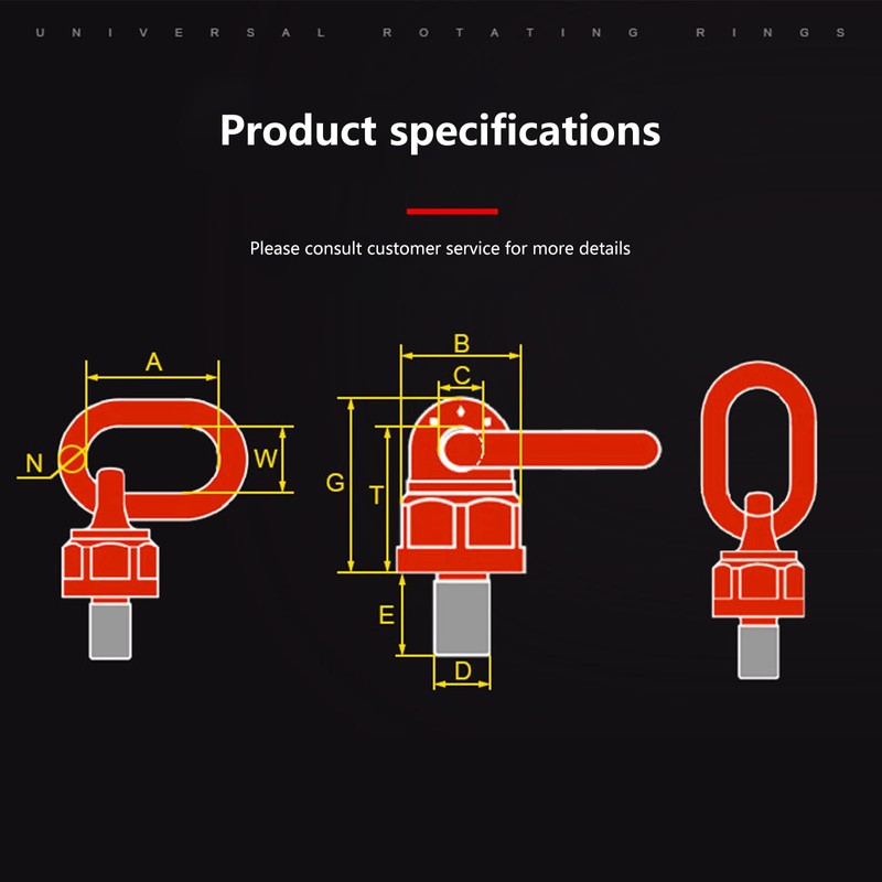 Eye Bolt Ring, Rotating Ring Bolt Alloy Steel 360° Rotatable