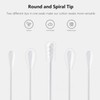 500pcs Tiny Cotton Buds, with Round & Spiral, Suitable for